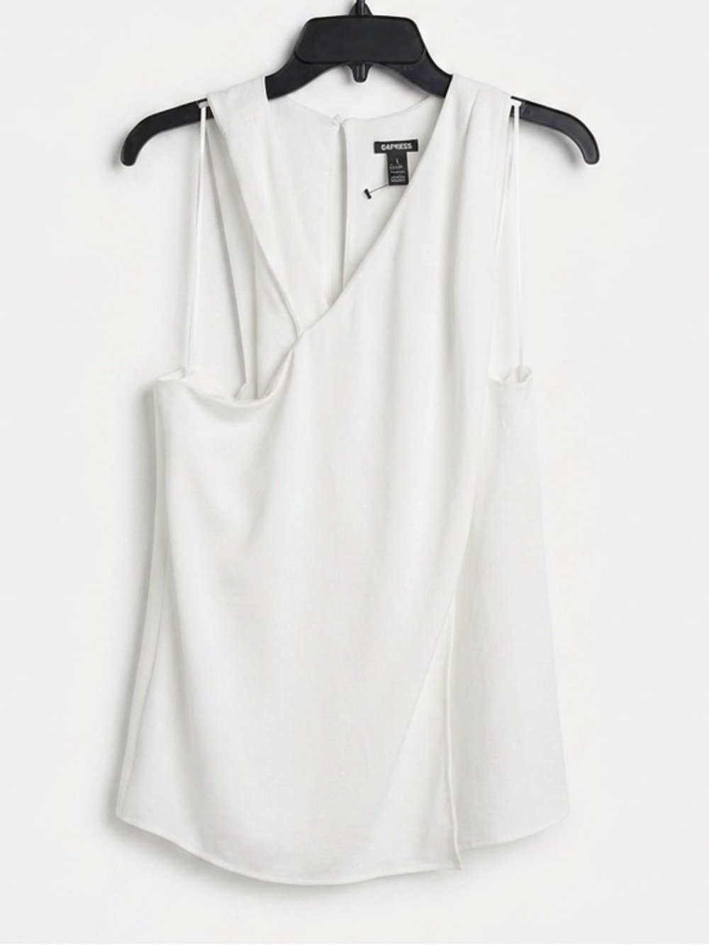 Express White Asymmetric Draped blouse